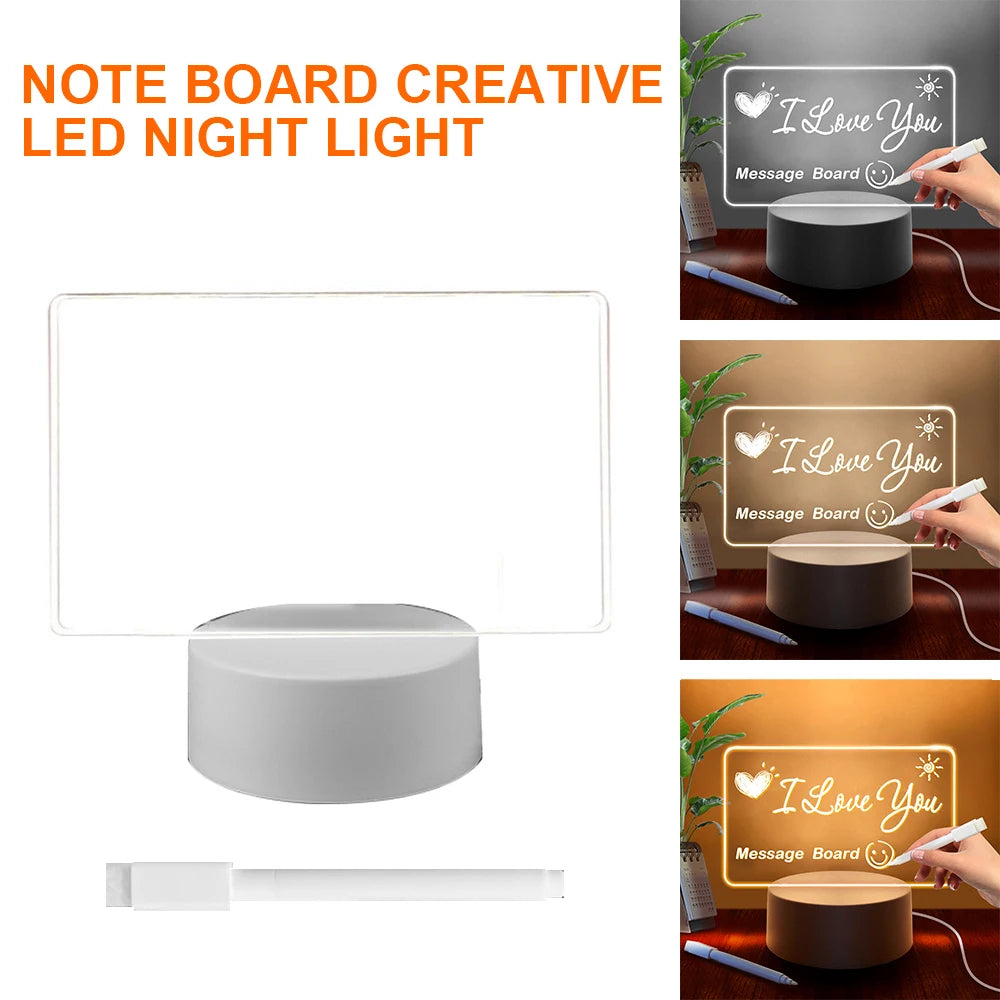 Transparent Message Board Night Light 