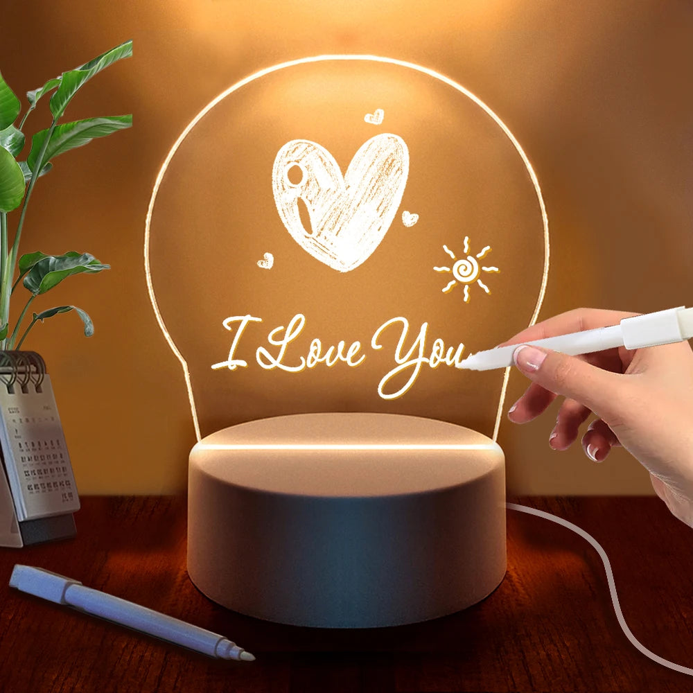 Transparent Message Board Night Light 